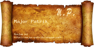 Major Patrik névjegykártya